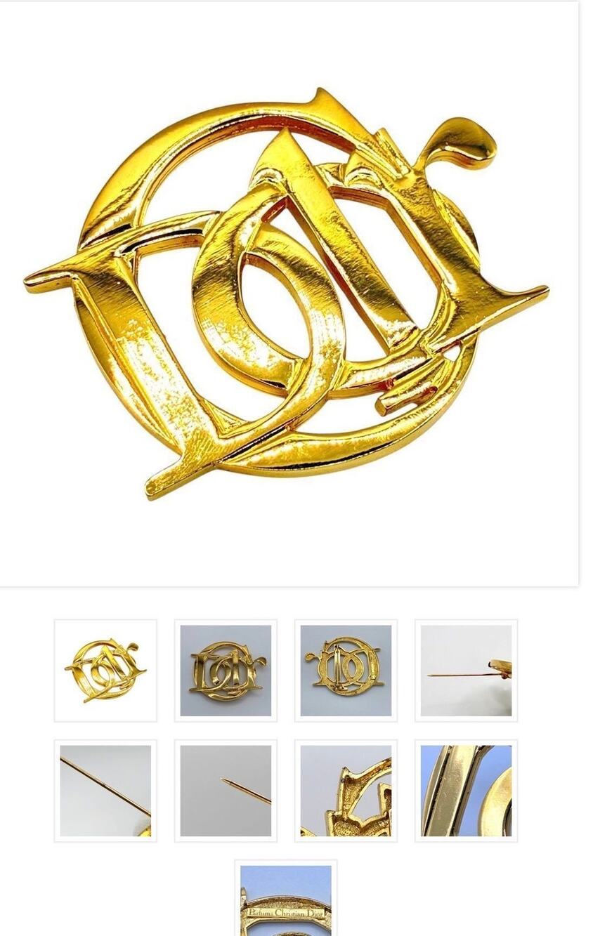 Vintage Christian Dior logo brooch